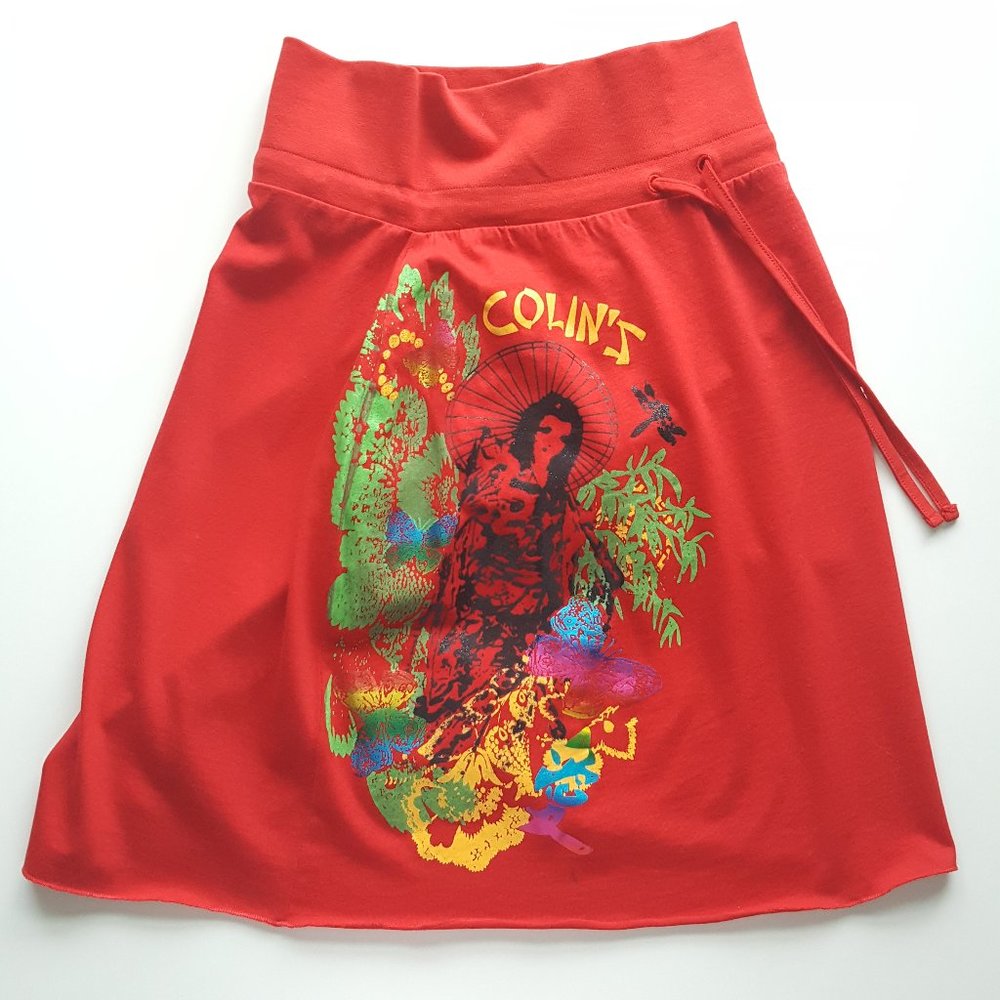 COLIN'S Beautiful Geisha Girl Jersey Midi Skirt, red - Picture 8 of 16